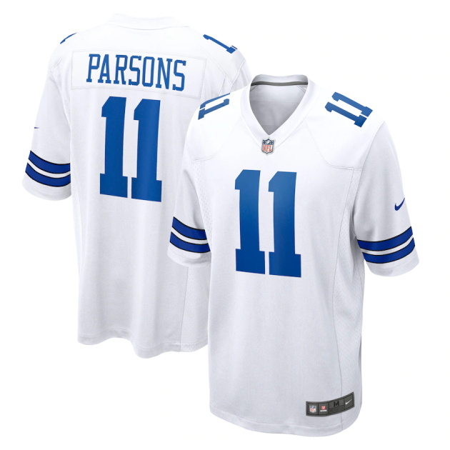 mens nike micah parsons white dallas cowboys game jersey